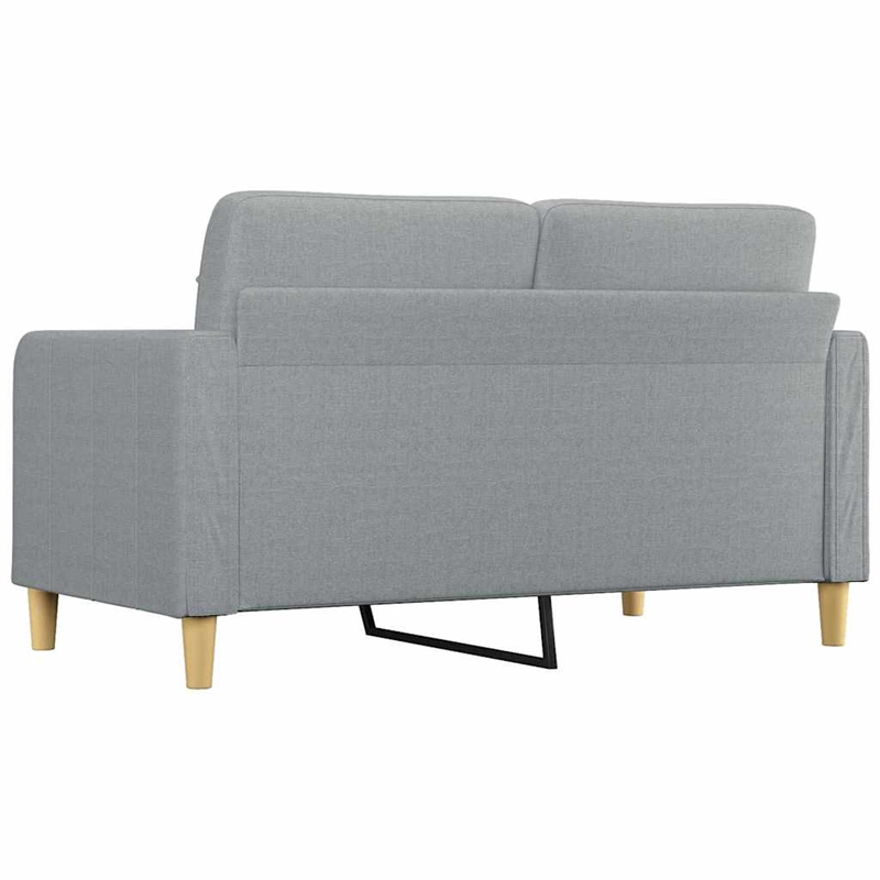 Bowery Hill Contemporary Metal 2-Seater Sofa in Light Grey Fabric