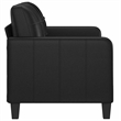 Bowery Hill Contemporary Metal 2-Seater Sofa Black Faux Leather