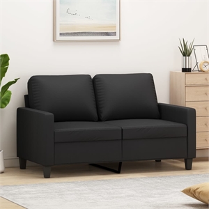 Bowery Hill Contemporary 2-Seater Sofa in Black Finish Fabric