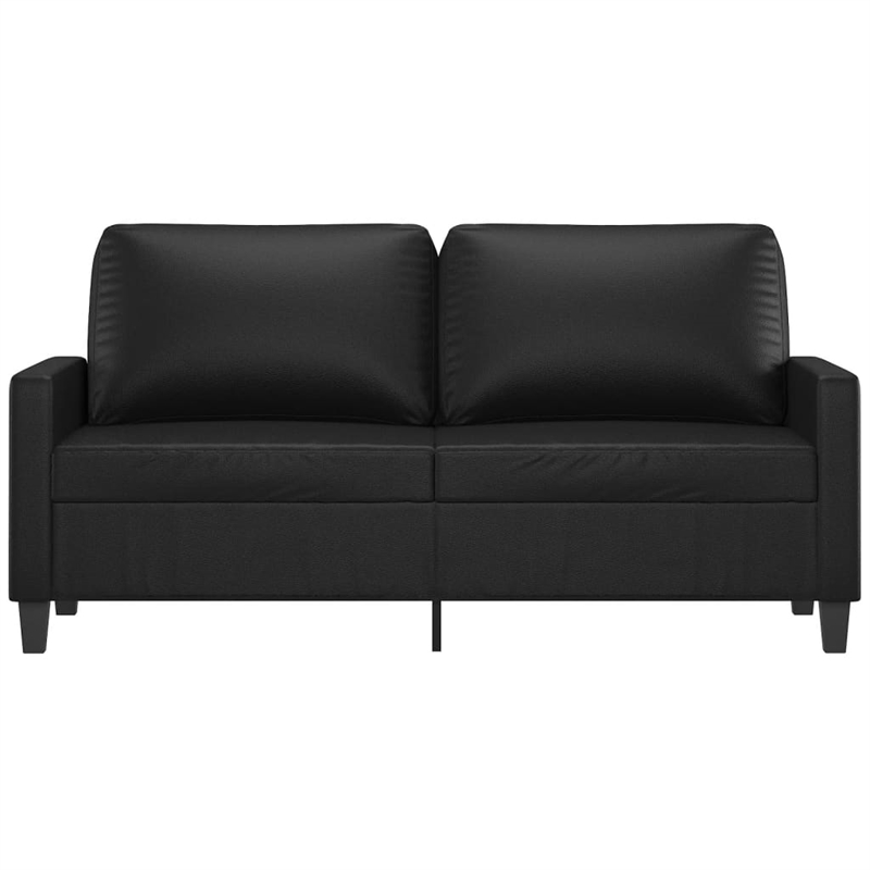 Bowery Hill Contemporary 2-Seater Sofa in Black Faux Leather