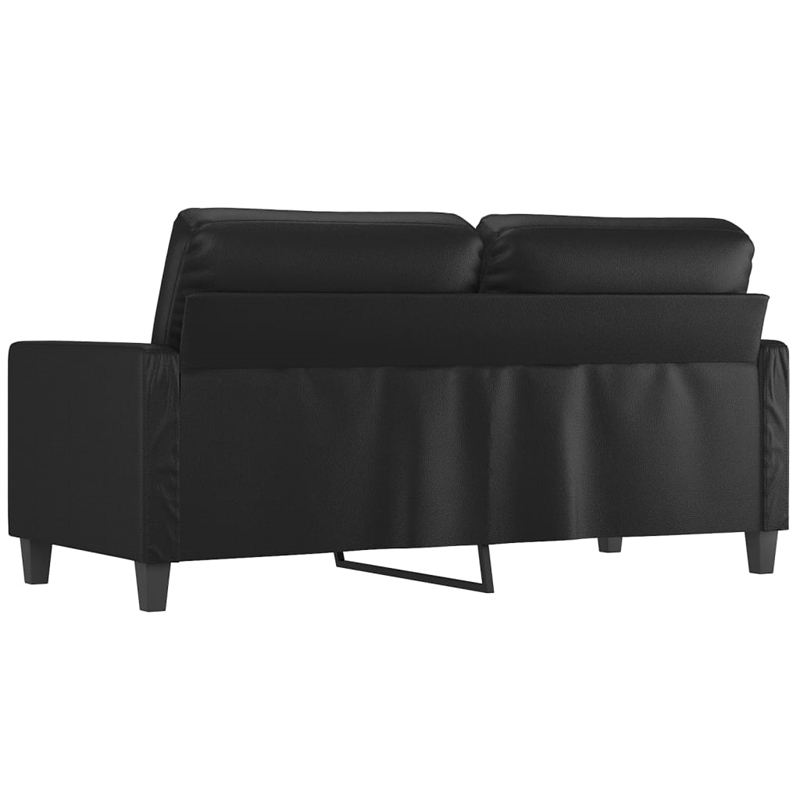 Bowery Hill Contemporary 2-Seater Sofa in Black Faux Leather