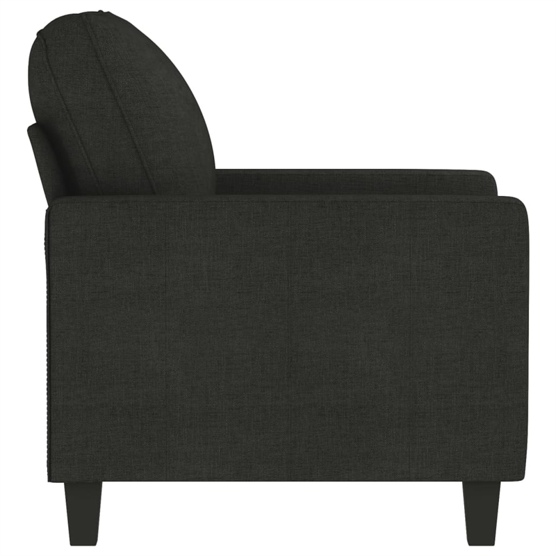 Bowery Hill Contemporary Single Sofa Chair in Black Finish Fabric