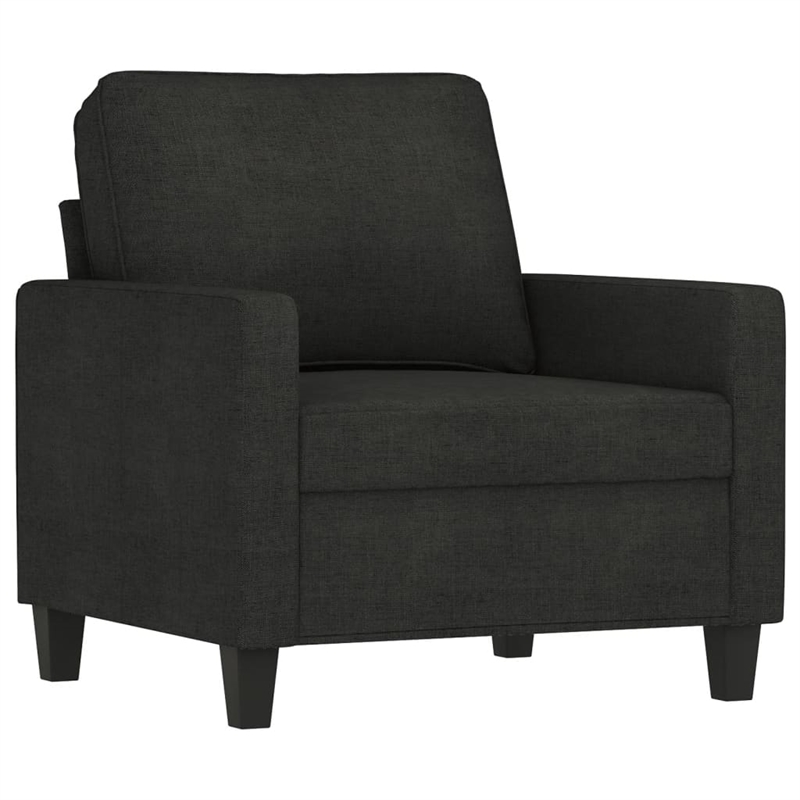 Bowery Hill Contemporary Single Sofa Chair in Black Finish Fabric