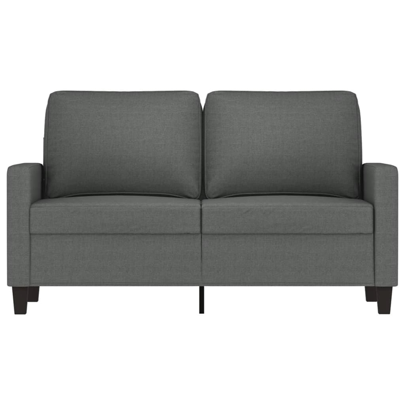 Bowery Hill Contemporary Metal 2-Seater Sofa Dark Gray Polyester Fabric