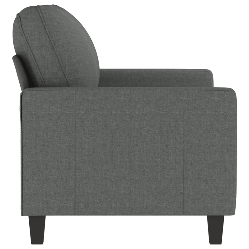 Bowery Hill Contemporary Metal 2-Seater Sofa Dark Gray Polyester Fabric