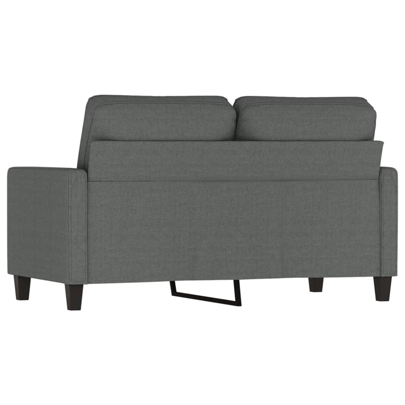Bowery Hill Contemporary Metal 2-Seater Sofa Dark Gray Polyester Fabric