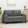 Bowery Hill Contemporary Metal 2-Seater Sofa Dark Gray Polyester Fabric