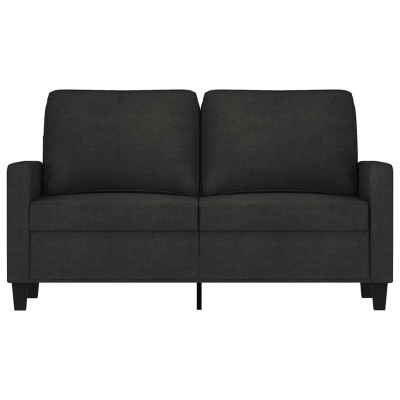 Bowery Hill Contemporary Metal 2-Seater Sofa Black Polyester Fabric