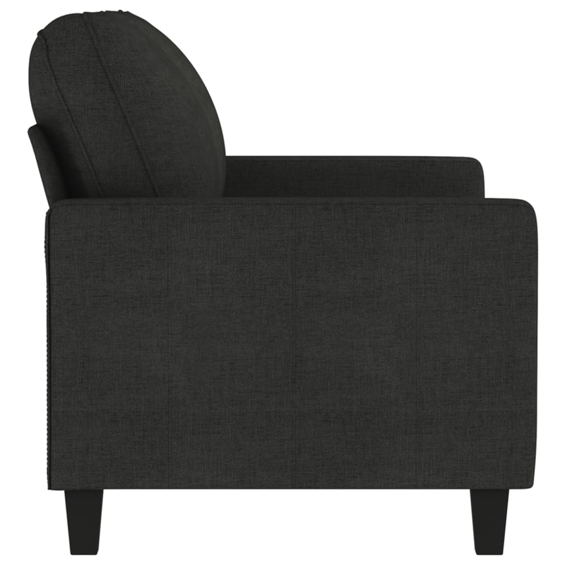 Bowery Hill Contemporary Metal 2-Seater Sofa Black Polyester Fabric