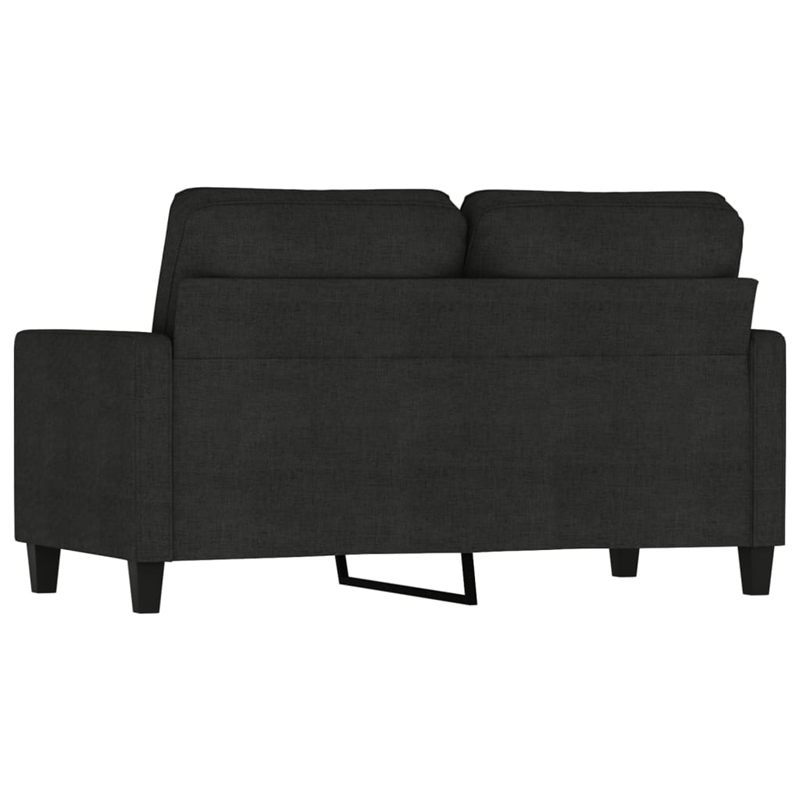 Bowery Hill Contemporary Metal 2-Seater Sofa Black Polyester Fabric