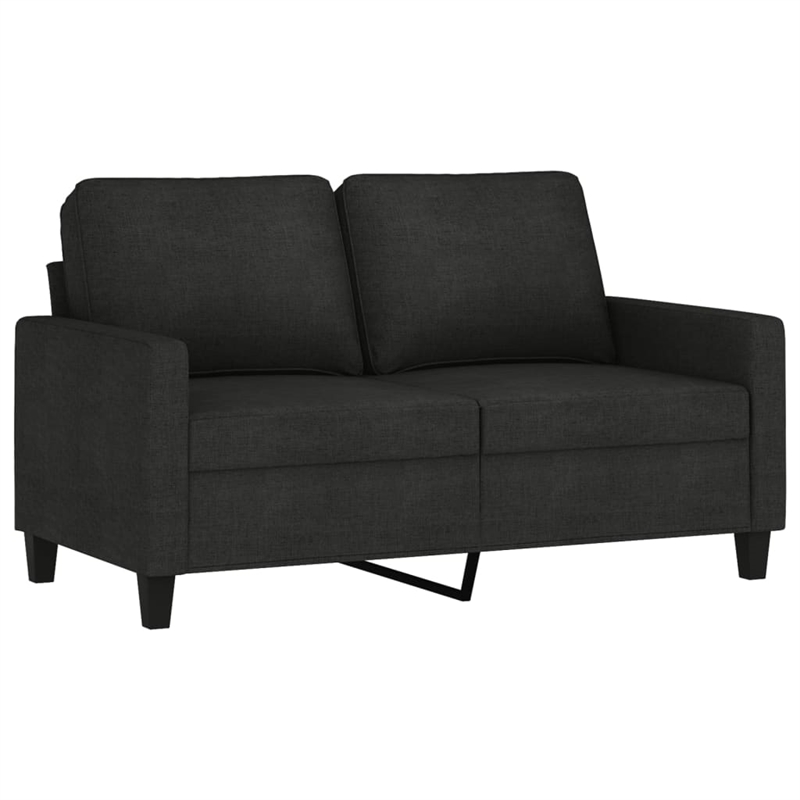 Bowery Hill Contemporary Metal 2-Seater Sofa Black Polyester Fabric