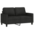 Bowery Hill Contemporary Metal 2-Seater Sofa Black Polyester Fabric