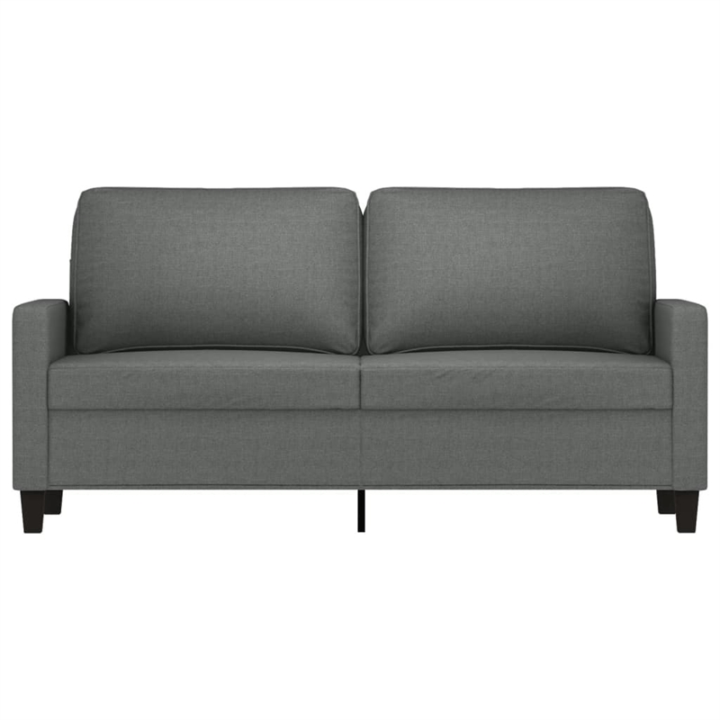 Bowery Hill Contemporary Metal 2-Seater Sofa Dark Grey Polyester Fabric