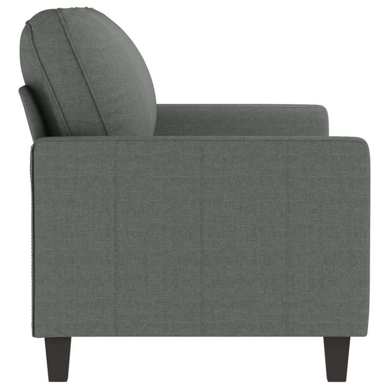 Bowery Hill Contemporary Metal 2-Seater Sofa Dark Grey Polyester Fabric