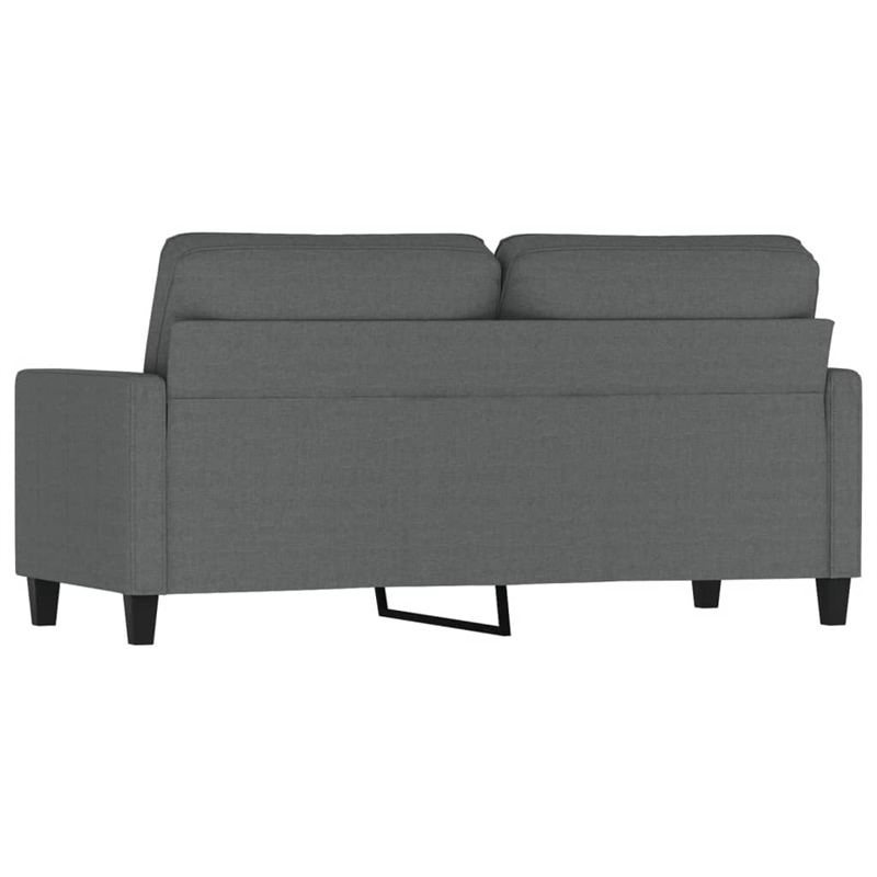 Bowery Hill Contemporary Metal 2-Seater Sofa Dark Grey Polyester Fabric