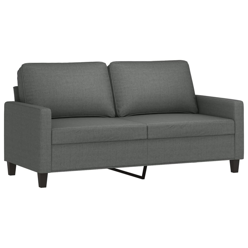 Bowery Hill Contemporary Metal 2-Seater Sofa Dark Grey Polyester Fabric