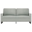 Bowery Hill Contemporary Metal 2-Seater Sofa in Light Grey Velvet