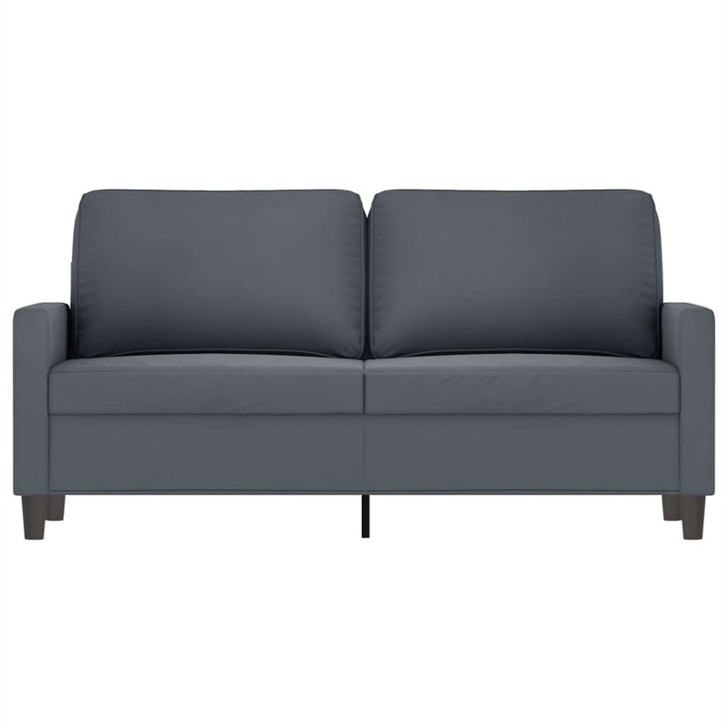 Bowery Hill Metal 2-Seater Sofa in Dark Grey Polyester Velvet