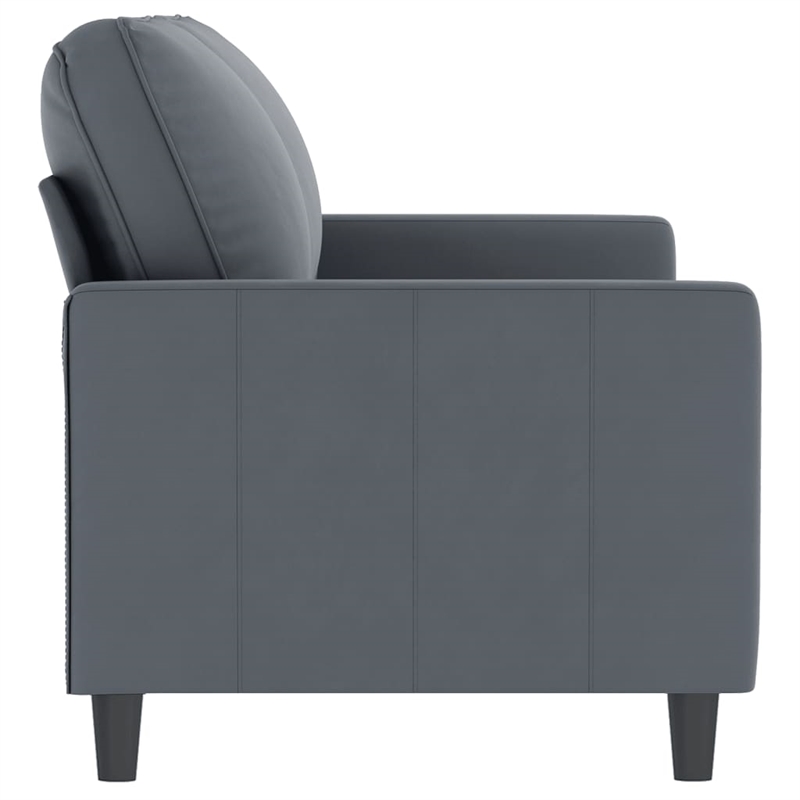 Bowery Hill Metal 2-Seater Sofa in Dark Grey Polyester Velvet