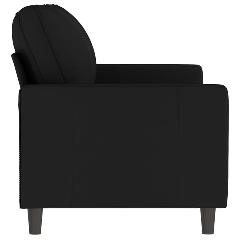 Bowery Hill Contemporary Metal 2-Seater Sofa in Black Polyester Velvet