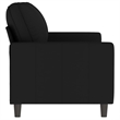 Bowery Hill Contemporary Metal 2-Seater Sofa in Black Polyester Velvet