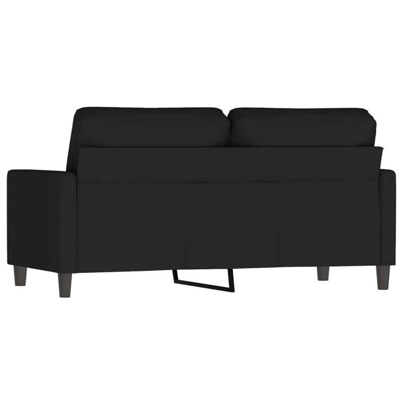 Bowery Hill Contemporary Metal 2-Seater Sofa in Black Polyester Velvet