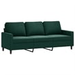 Bowery Hill Metal 3-Seater Sofa in Dark Green Polyester Velvet