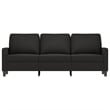 Bowery Hill Contemporary Metal 3-Seater Sofa in Black Polyester Velvet