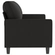 Bowery Hill Contemporary Metal 3-Seater Sofa in Black Polyester Velvet