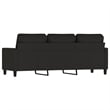 Bowery Hill Contemporary Metal 3-Seater Sofa in Black Polyester Velvet