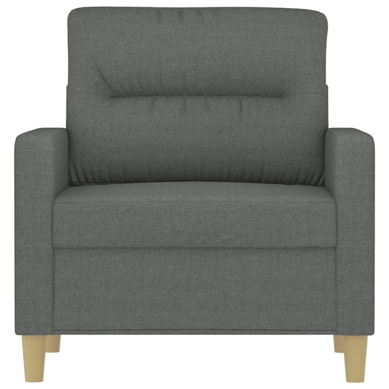 Bowery Hill Contemporary Single Sofa Chair in Dark Gray Fabric