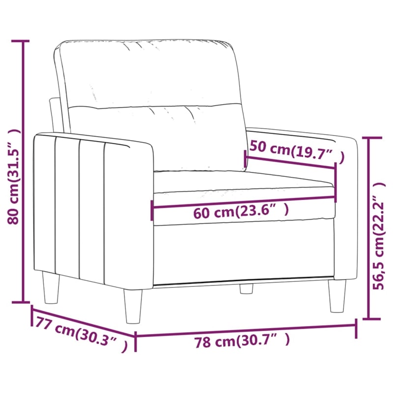 Bowery Hill Contemporary Single Sofa Chair in Dark Gray Fabric