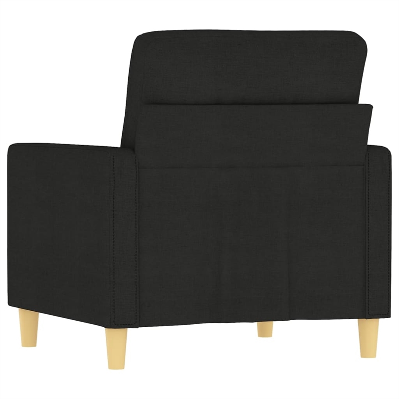 Bowery Hill Contemporary Single Sofa Chair in Black Finish Fabric