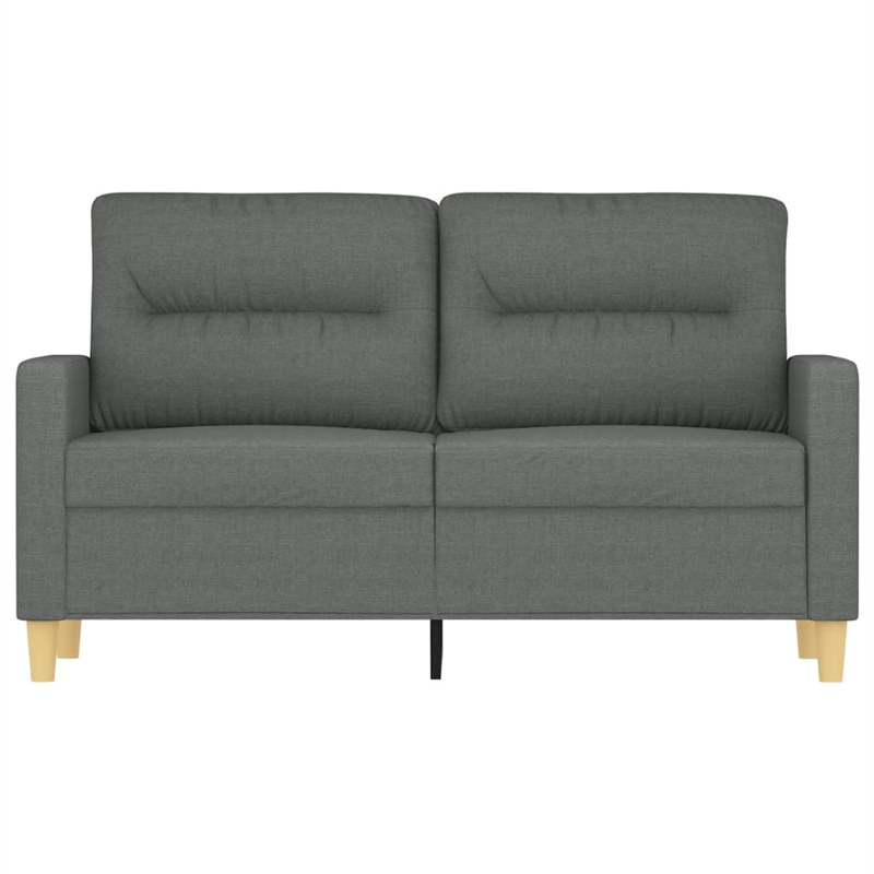 Bowery Hill Contemporary Metal 2-Seater Sofa in Dark Grey Polyester