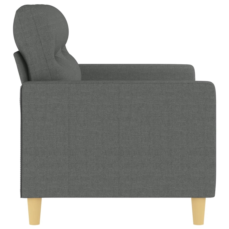 Bowery Hill Contemporary Metal 2-Seater Sofa in Dark Grey Polyester
