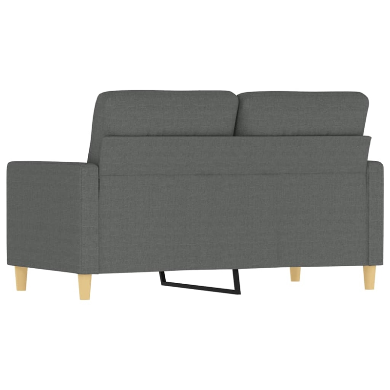 Bowery Hill Contemporary Metal 2-Seater Sofa in Dark Grey Polyester