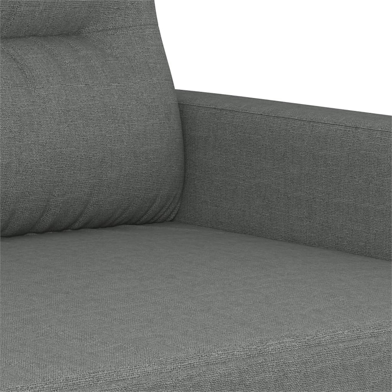 Bowery Hill Contemporary Metal 2-Seater Sofa in Dark Grey Polyester