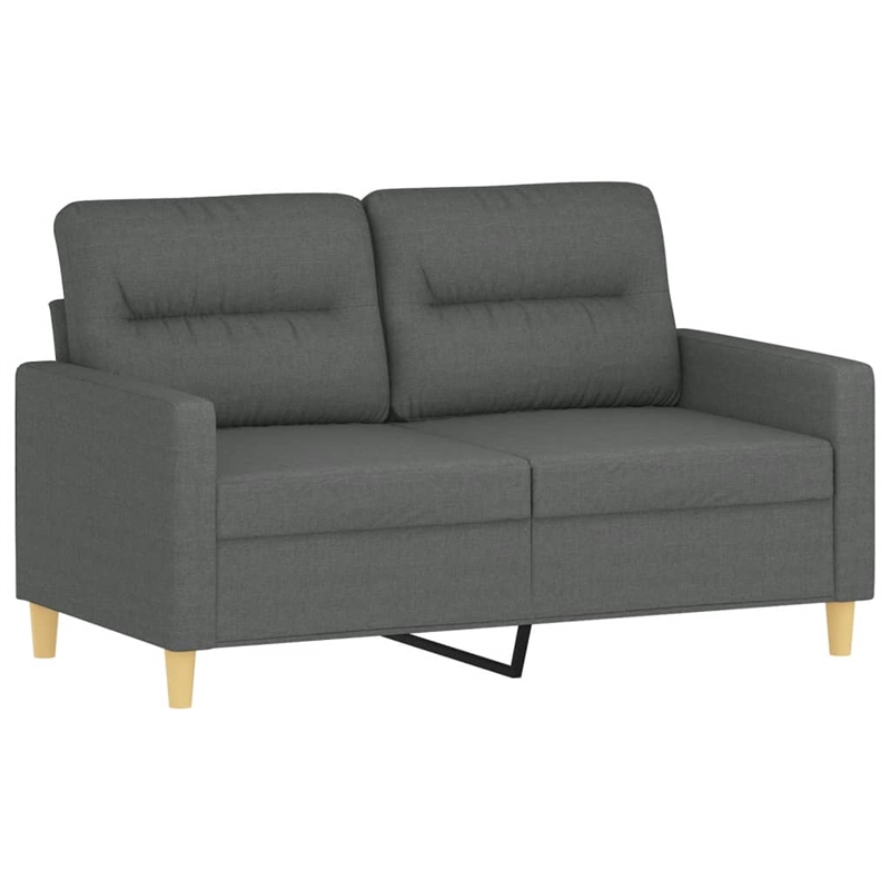 Bowery Hill Contemporary Metal 2-Seater Sofa in Dark Grey Polyester