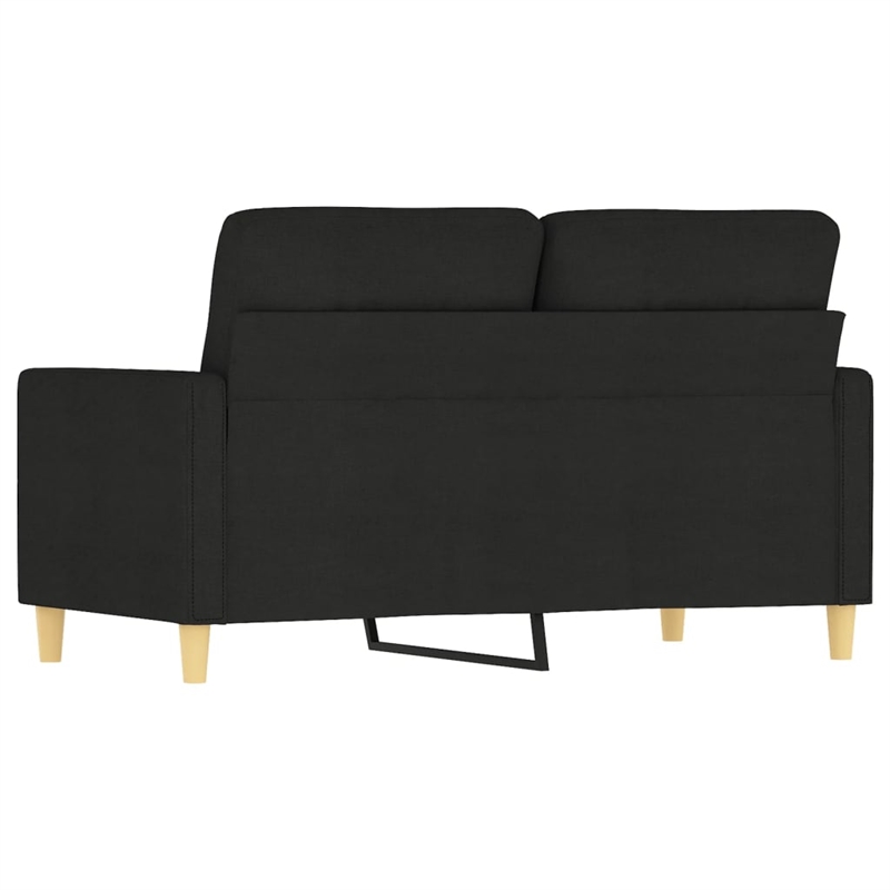 Bowery Hill Contemporary Metal 2-Seater Sofa in Black Polyester Fabric
