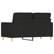 Bowery Hill Contemporary Metal 2-Seater Sofa in Black Polyester Fabric