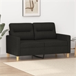 Bowery Hill Contemporary Metal 2-Seater Sofa in Black Polyester Fabric