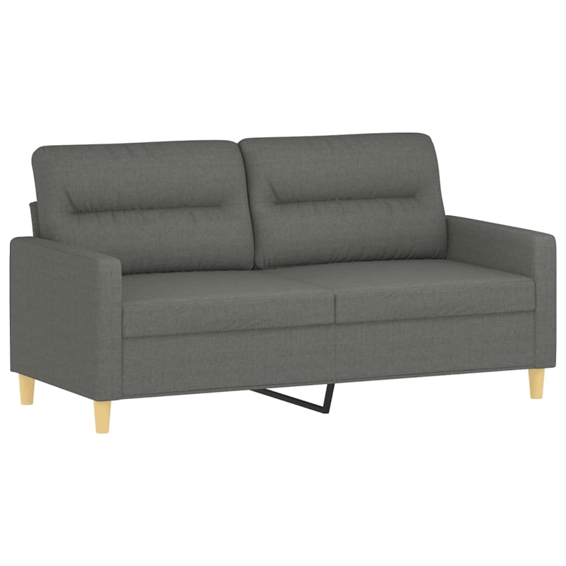 Bowery Hill Metal 2-Seater Sofa in Dark Grey Polyester Fabric