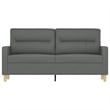 Bowery Hill Metal 2-Seater Sofa in Dark Grey Polyester Fabric