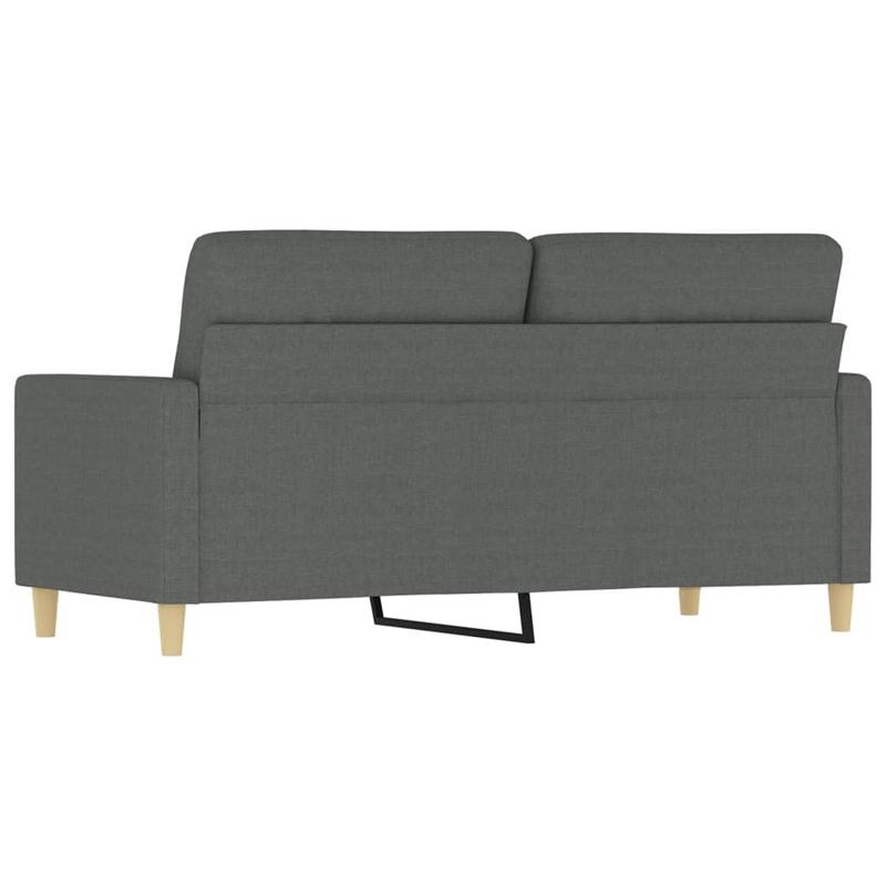 Bowery Hill Metal 2-Seater Sofa in Dark Grey Polyester Fabric