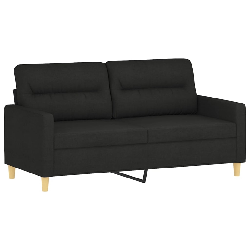 Bowery Hill Contemporary Metal 2-Seater Sofa in Black Polyester
