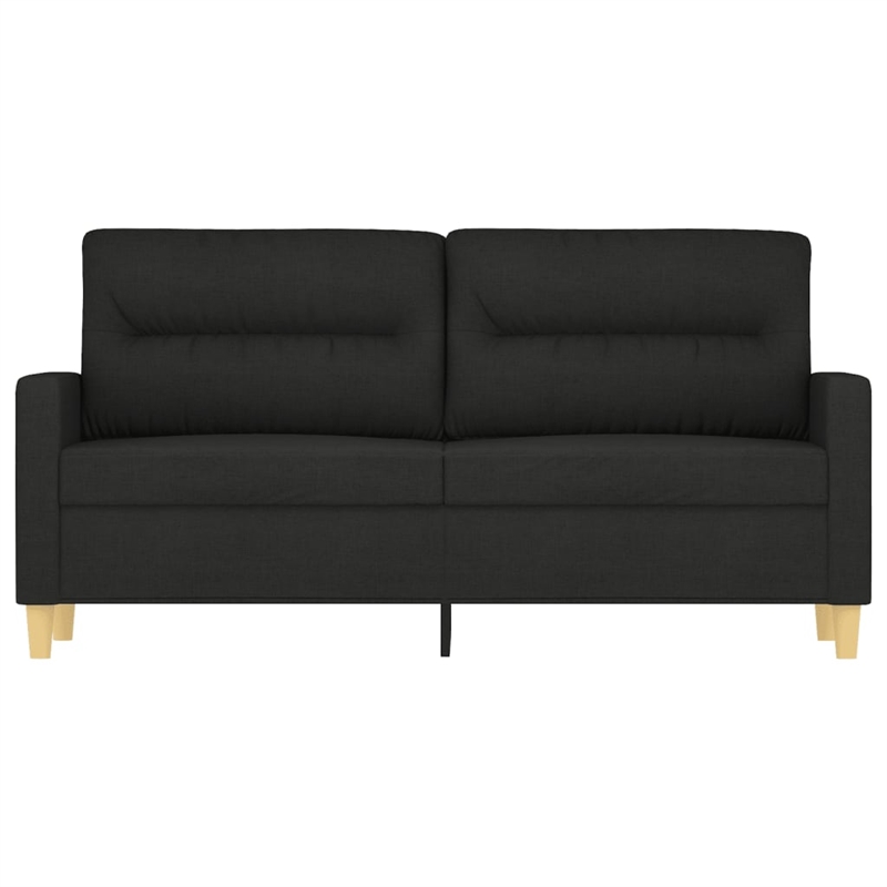 Bowery Hill Contemporary Metal 2-Seater Sofa in Black Polyester