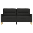 Bowery Hill Contemporary Metal 2-Seater Sofa in Black Polyester