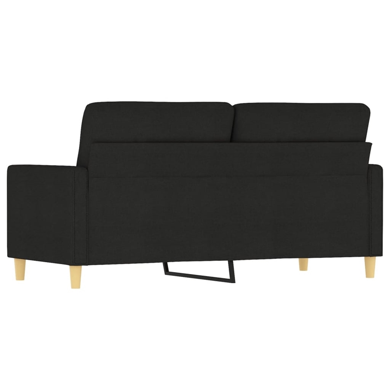 Bowery Hill Contemporary Metal 2-Seater Sofa in Black Polyester