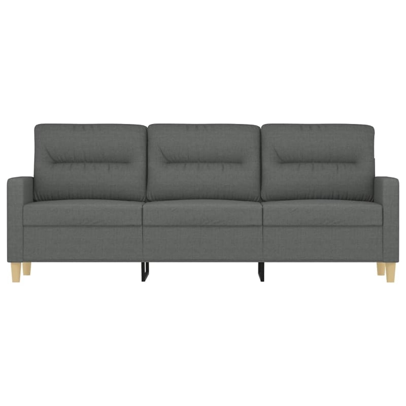 Bowery Hill Contemporary Metal 3-Seater Sofa in Dark Gray Polyester