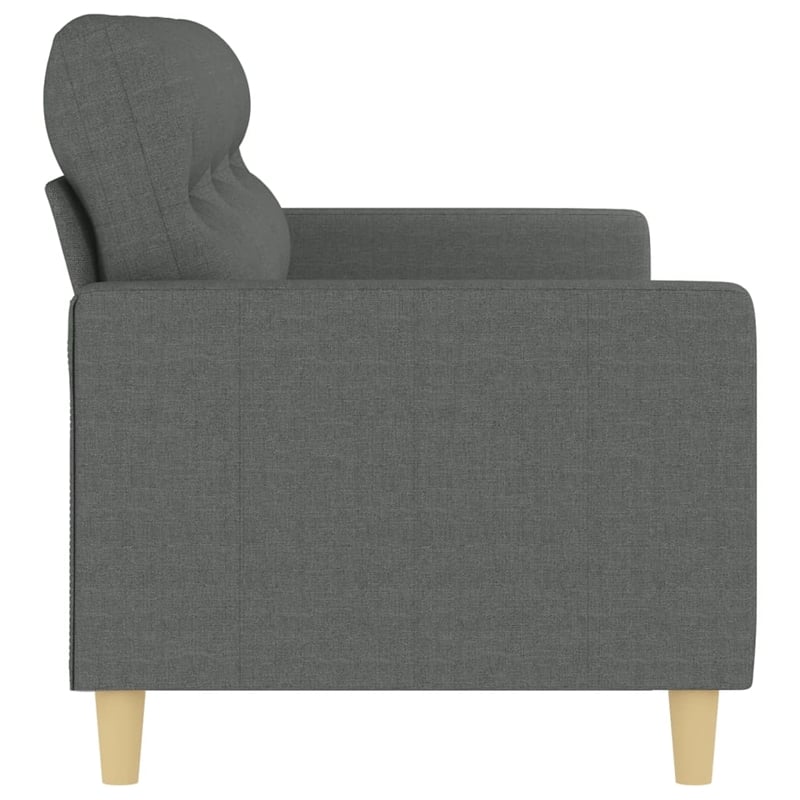 Bowery Hill Contemporary Metal 3-Seater Sofa in Dark Gray Polyester